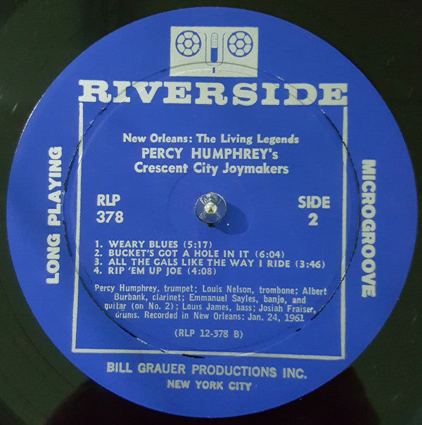 Percy Humphrey And His Crescent City Joymakers : Percy Humphrey's Crescent City Joy Makers (LP, Album, Mono)