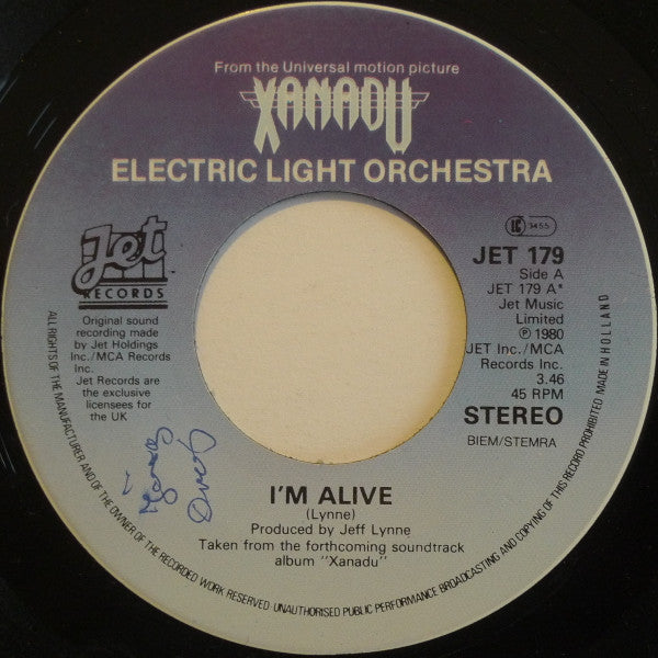 Electric Light Orchestra : I'm Alive (7", Single)