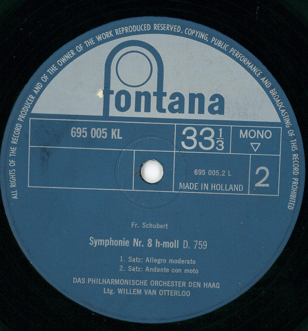 Ludwig van Beethoven, Franz Schubert, Willem Van Otterloo, Wiener Symphoniker, The Hague Philharmonic : Beethoven, Symphonie Nr.5 / Schubert, Unvollendete (LP, Mono)