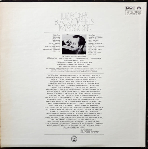 Luiz Bonfá : Black Orpheus Impressions (LP, Album)