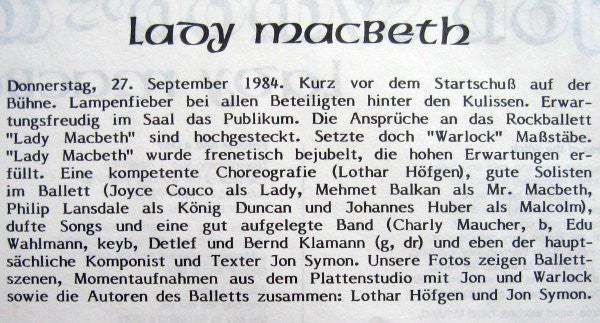 Warlock (11) : Lady Macbeth (LP)