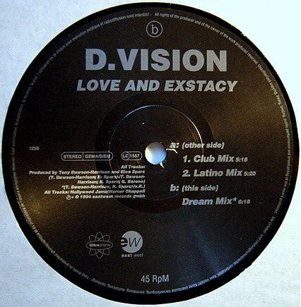D.Vision : Love And Exstacy (12")