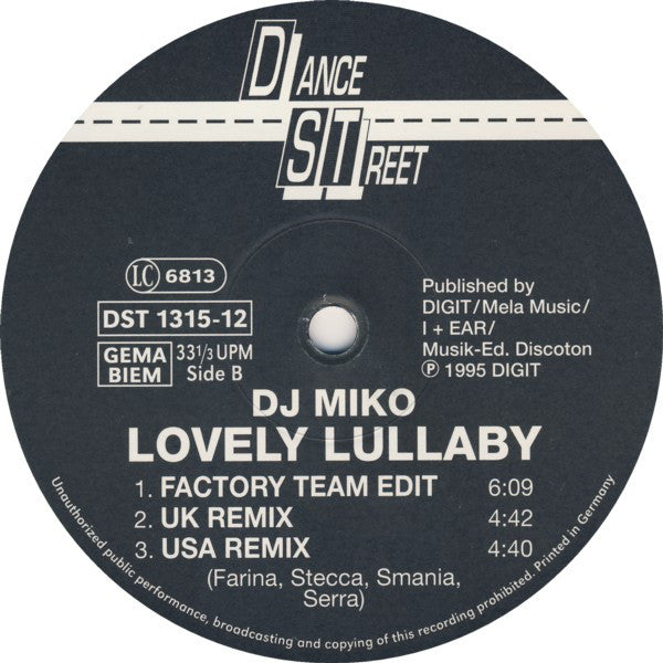 DJ Miko : Hot Stuff / Lovely Lullaby (12")