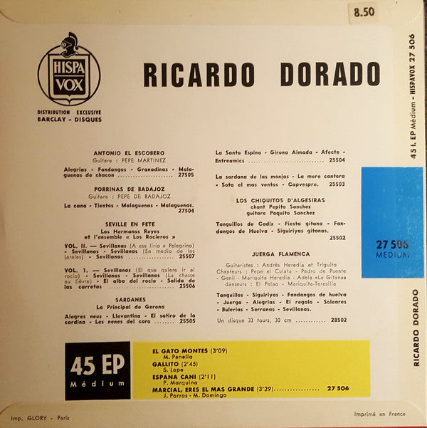 Ricardo Dorado : Pasos-dobles De Corrida (7", EP)