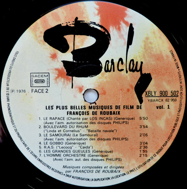 François De Roubaix : Les Plus Belles Musiques De Films Vol 1 (LP, Comp)