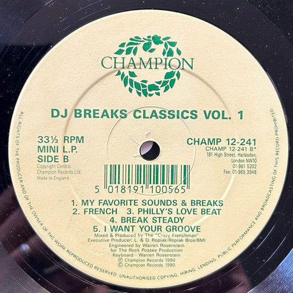 The Crazy Frenchman : DJ Breaks Classics Vol. 1 (LP, MiniAlbum)