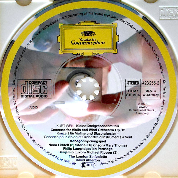 Kurt Weill – Nona Liddell · Meriel Dickinson · Mary Thomas, Philip Langridge · Ian Partridge · Benjamin Luxon · Michael Rippon, London Sinfonietta : Kleine Dreigroschenmusik / Mahagonny Songspiel / Violin Concerto (CD, Comp, RM)