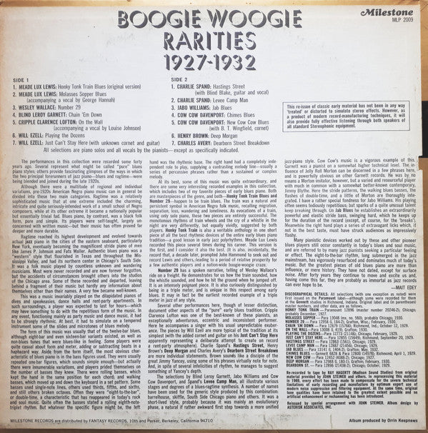 Various : Boogie Woogie Rarities 1927-1932 (LP, Album, Comp)