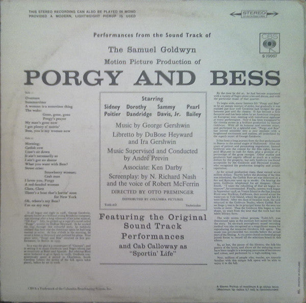 Samuel Goldwyn : The Samuel Goldwyn Motion Picture Production Of Porgy And Bess (LP, Album)