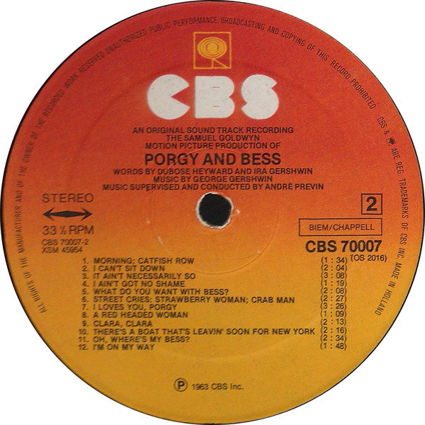 Samuel Goldwyn : The Samuel Goldwyn Motion Picture Production Of Porgy And Bess (LP, Album)