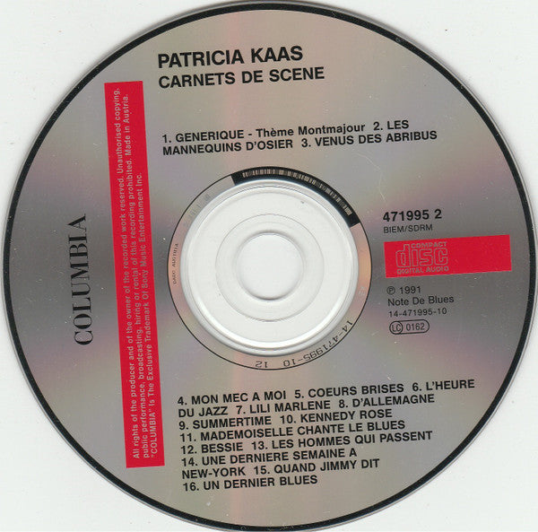 Patricia Kaas : Carnets De Scène (CD, Album)