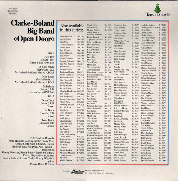 Clarke-Boland Big Band : Open Door (LP, Album, RE)