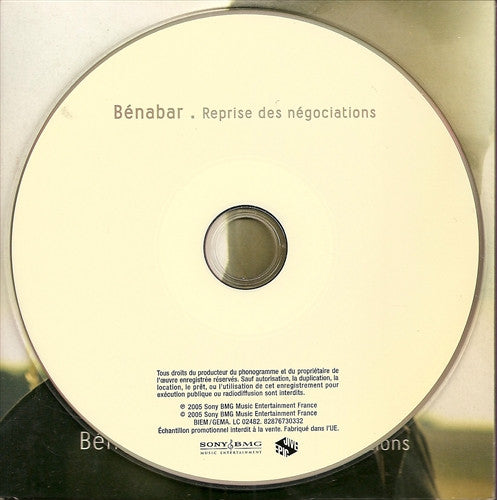 Bénabar : Reprise Des Négociations (CD, Promo, Smplr, Car)