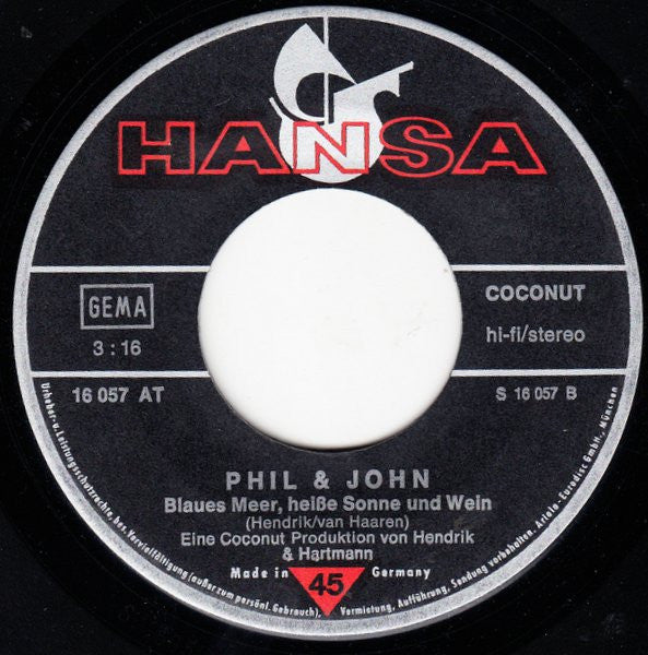 Phil & John : Buona Sera (7", Single)