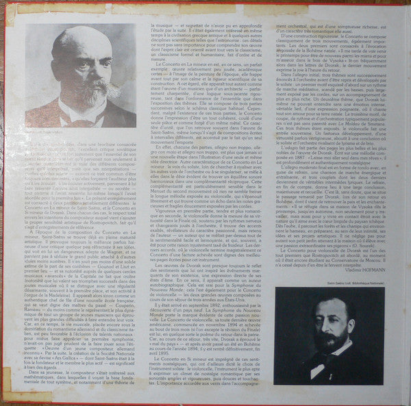 Mstislav Rostropovich, Carlo Maria Giulini, London Philharmonic Orchestra - Antonín Dvořák / Camille Saint-Saëns : Concerto En Si Mineur / Concerto En La Mineur (LP, Quad)