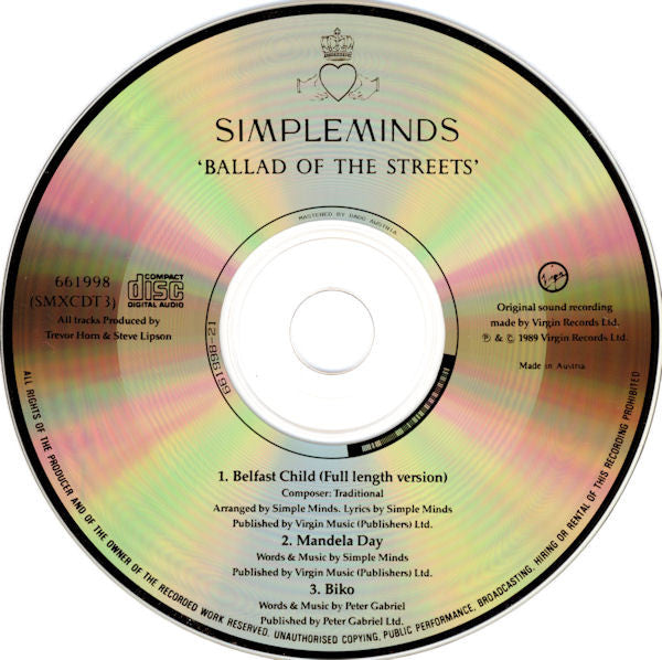 Simple Minds : Ballad Of The Streets (CD, EP)