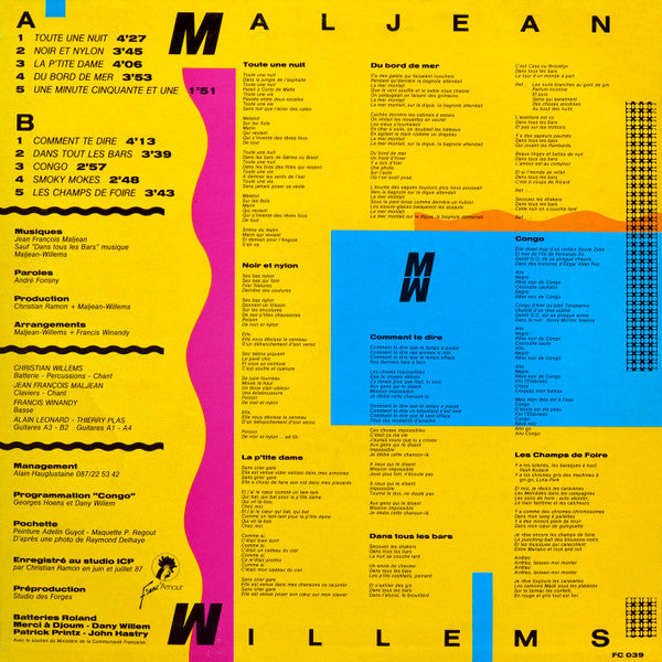 Maljean Willems : Maljean-Willems (LP, Album)