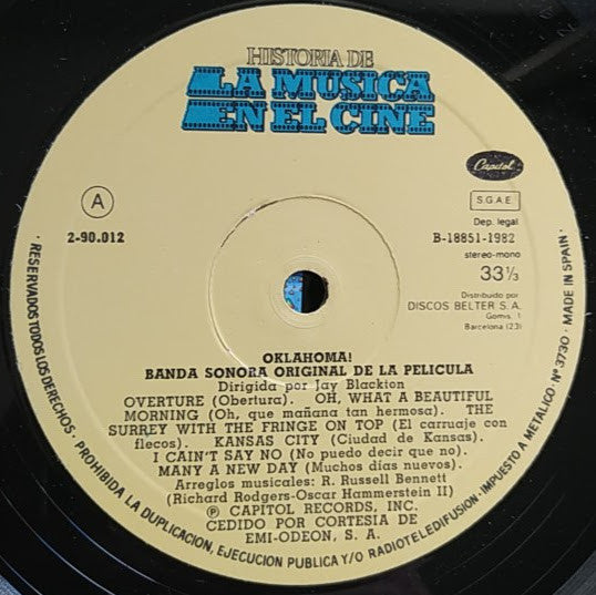 Rodgers & Hammerstein : Rodgers And Hammerstein's Oklahoma! (LP, Album, RE)