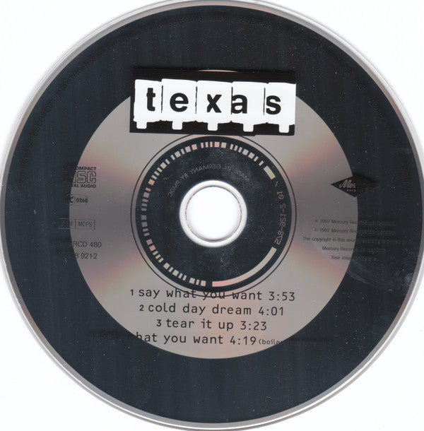 Texas : Say What You Want (CD, Single, PMD)