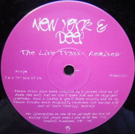 New York & Deep : The Live Tracks (Remixes) (12")
