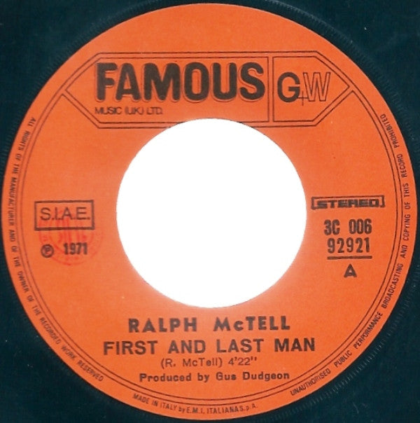 Ralph McTell : First And Last Man / Streets Of London (7")