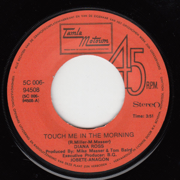 Diana Ross : Touch Me In The Morning (7", Single)