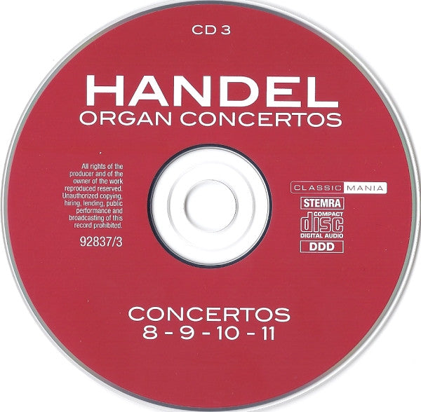 Georg Friedrich Händel / Christian Schmitt (2), Stuttgarter Kammerorchester, Nicol Matt : Organ Concertos (5xCD + Box)