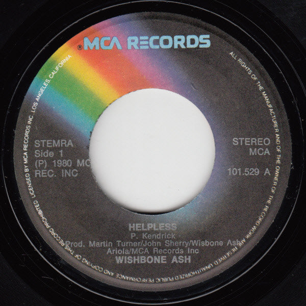 Wishbone Ash : Helpless (7", Single)