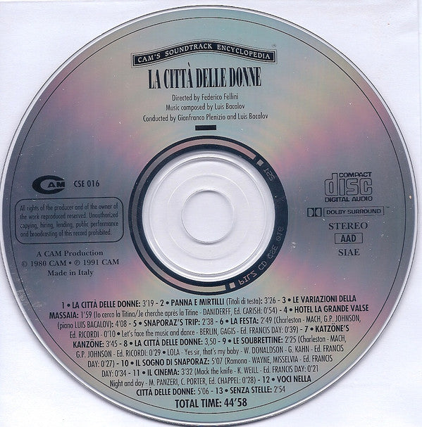 Luis Bacalov : La Città Delle Donne (CD, Album, RE, RM)