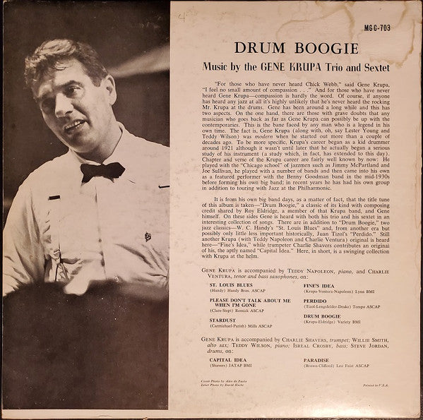 Gene Krupa Trio And Sextet* : Drum Boogie (LP, Album)