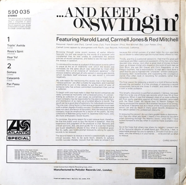 The Quintet* : ...And Keep On Swingin' (LP, RE)