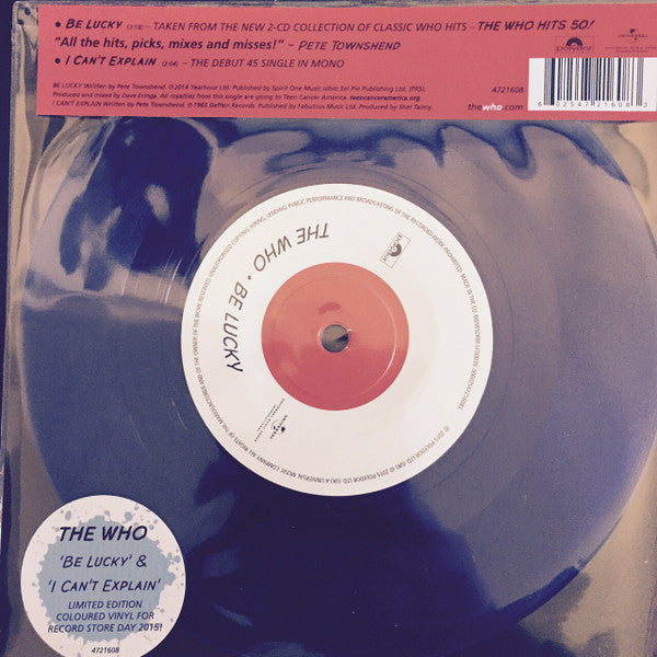 The Who : Be Lucky / I Can't Explain (7", RSD, Single, Mono, Ltd, RE, Blu)