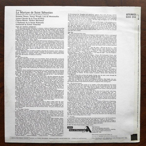 Claude Debussy, Ernest Ansermet : Le Martyre de Saint Sébastien (LP, RE)
