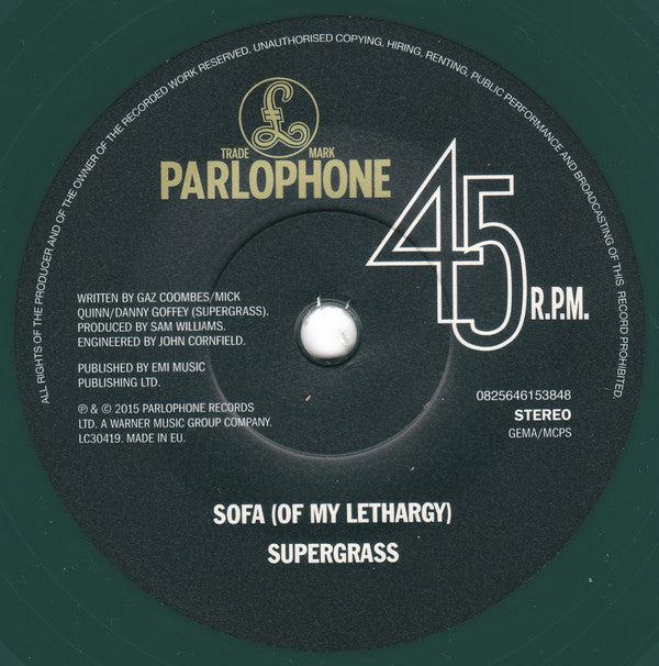 Supergrass : Sofa (Of My Lethargy) (7", RSD, Single, Ltd, RE, Gre)