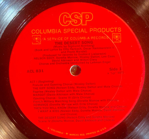 Sigmund Romberg - Nelson Eddy, Doretta Morrow : The Desert Song (LP, Mono, RE)