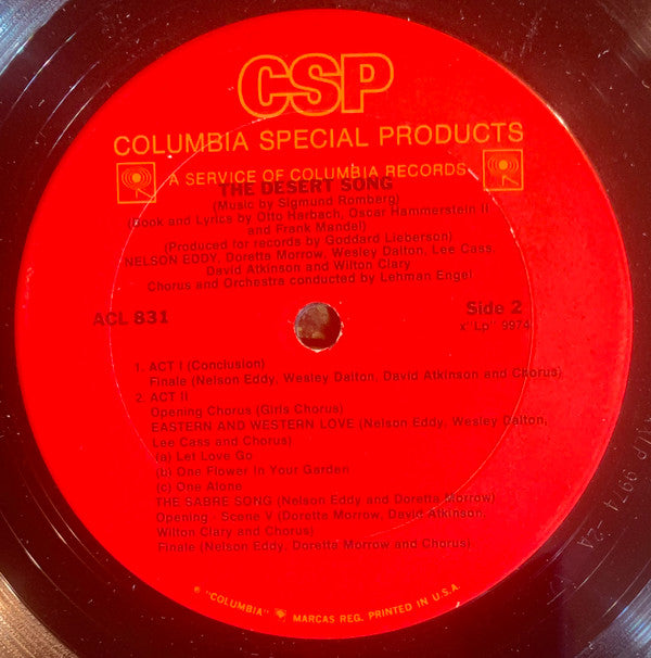 Sigmund Romberg - Nelson Eddy, Doretta Morrow : The Desert Song (LP, Mono, RE)