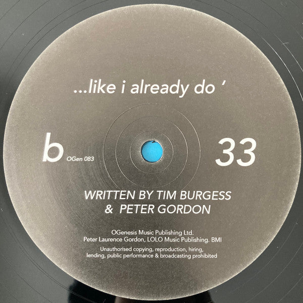 Tim Burgess : 'Tracks Of My Past ..... .... Like I Already Do' (12", RSD, Single)
