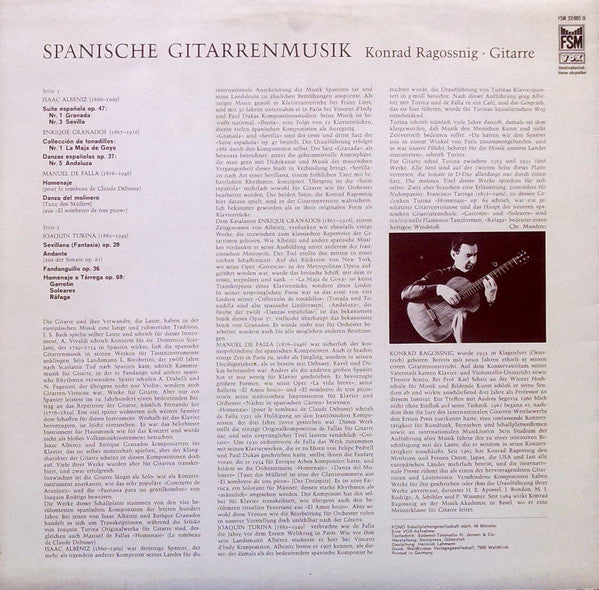 Isaac Albéniz, Enrique Granados, Manuel De Falla, Joaquín Turina , Gespielt Von Konrad Ragossnig : Spanische Gitarrenmusik (LP, Quad)