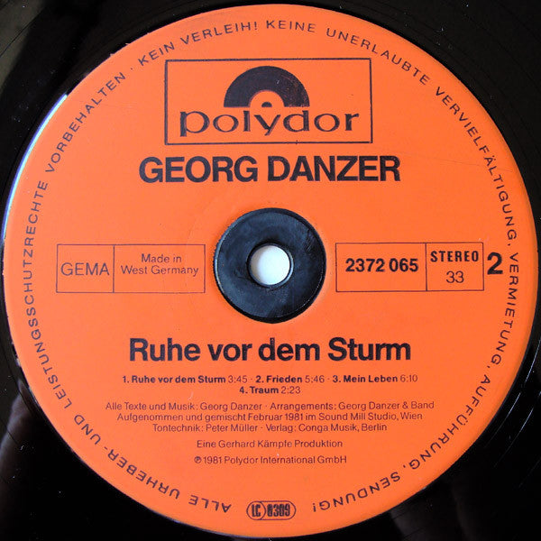 Georg Danzer : Ruhe Vor Dem Sturm (LP, Album, Gat)