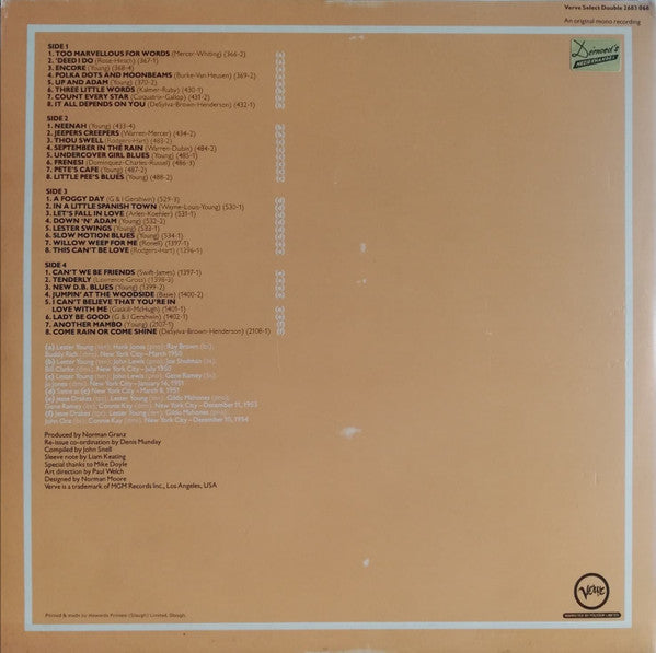 Lester Young : Lester Swings (LP, Album, Mono)