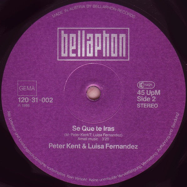 Peter Kent & Luisa Fernandez* : Solo Por Ti (12", Maxi)