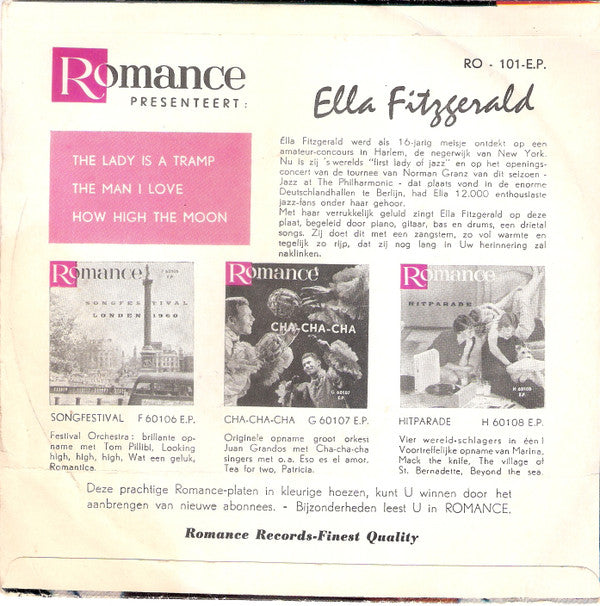 Ella Fitzgerald : The Lady Is A Tramp (7", EP)