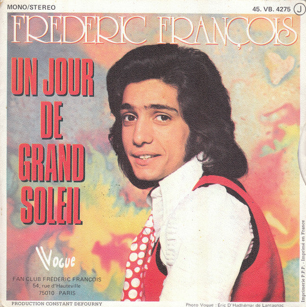 Frédéric François : Un Chant D'amour, Un Chant D'été (7", Single)
