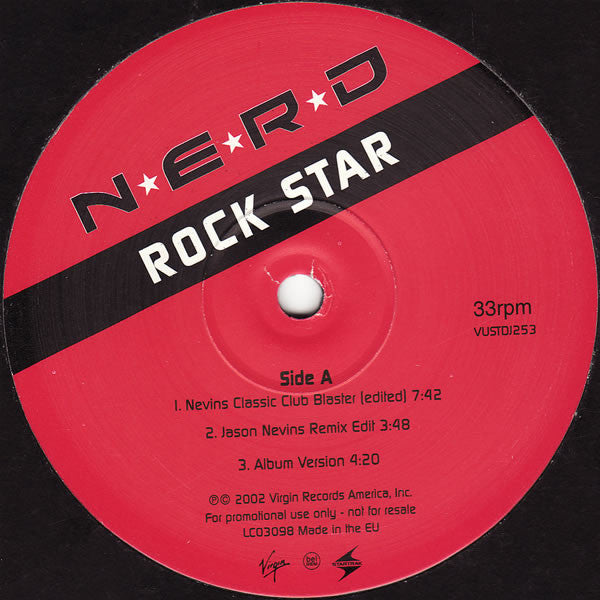 N*E*R*D : Rock Star (12", Promo)