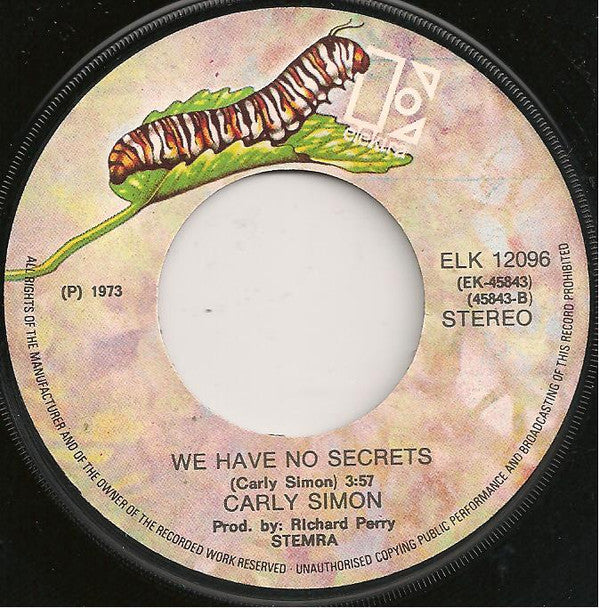 Carly Simon : The Right Thing To Do (7", Single)