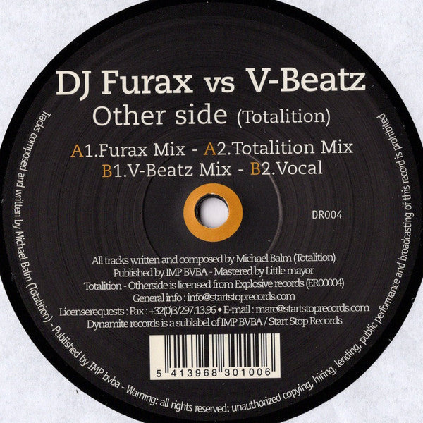 DJ Furax Vs V-Beatz : Other Side (Totalition) (12")