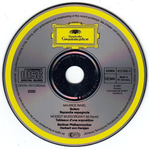 Modest Mussorgsky • Maurice Ravel, Berliner Philharmoniker • Herbert von Karajan : Bilder Einer Ausstellung = Pictures At An Exhibition = Tableaux D'une Exposition / Bolero • Rapsodie Espagnole (CD)