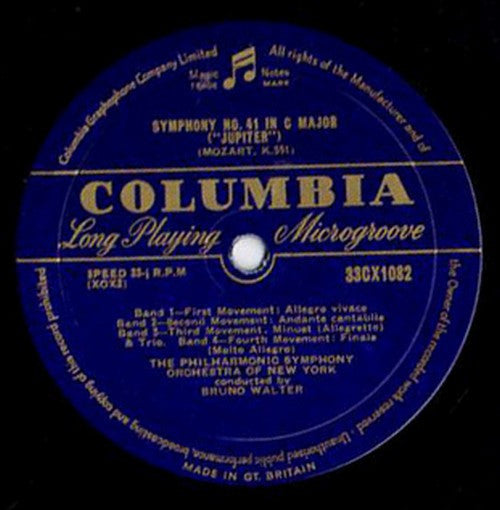 Bruno Walter cond. Philharmonic-Symphony Orchestra Of New York - Franz Schubert / Wolfgang Amadeus Mozart : Symphony No. 8 "Unfinished" / Symphony No. 41 "Jupiter" (LP, Album, Mono)