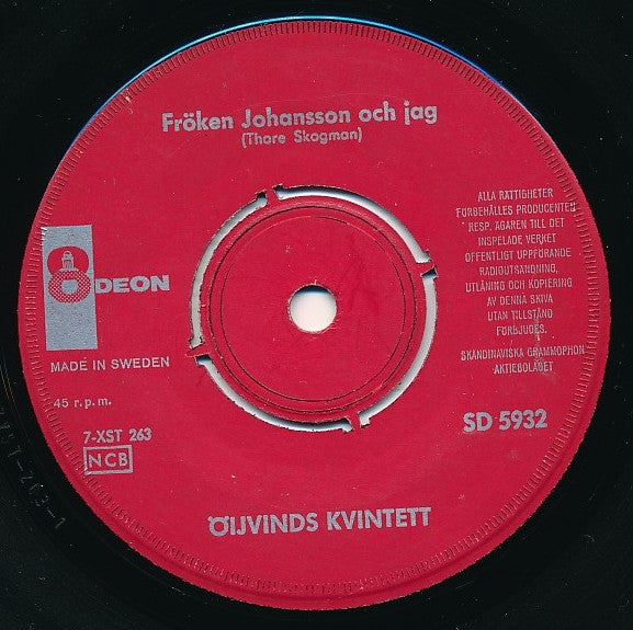 Öijwinds : Fröken Johansson Och Jag / Lazy River (7", Single)