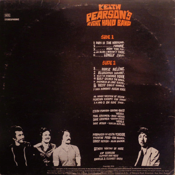 Keith Pearson : Keith Pearson's Right Hand Band  (LP, Album)